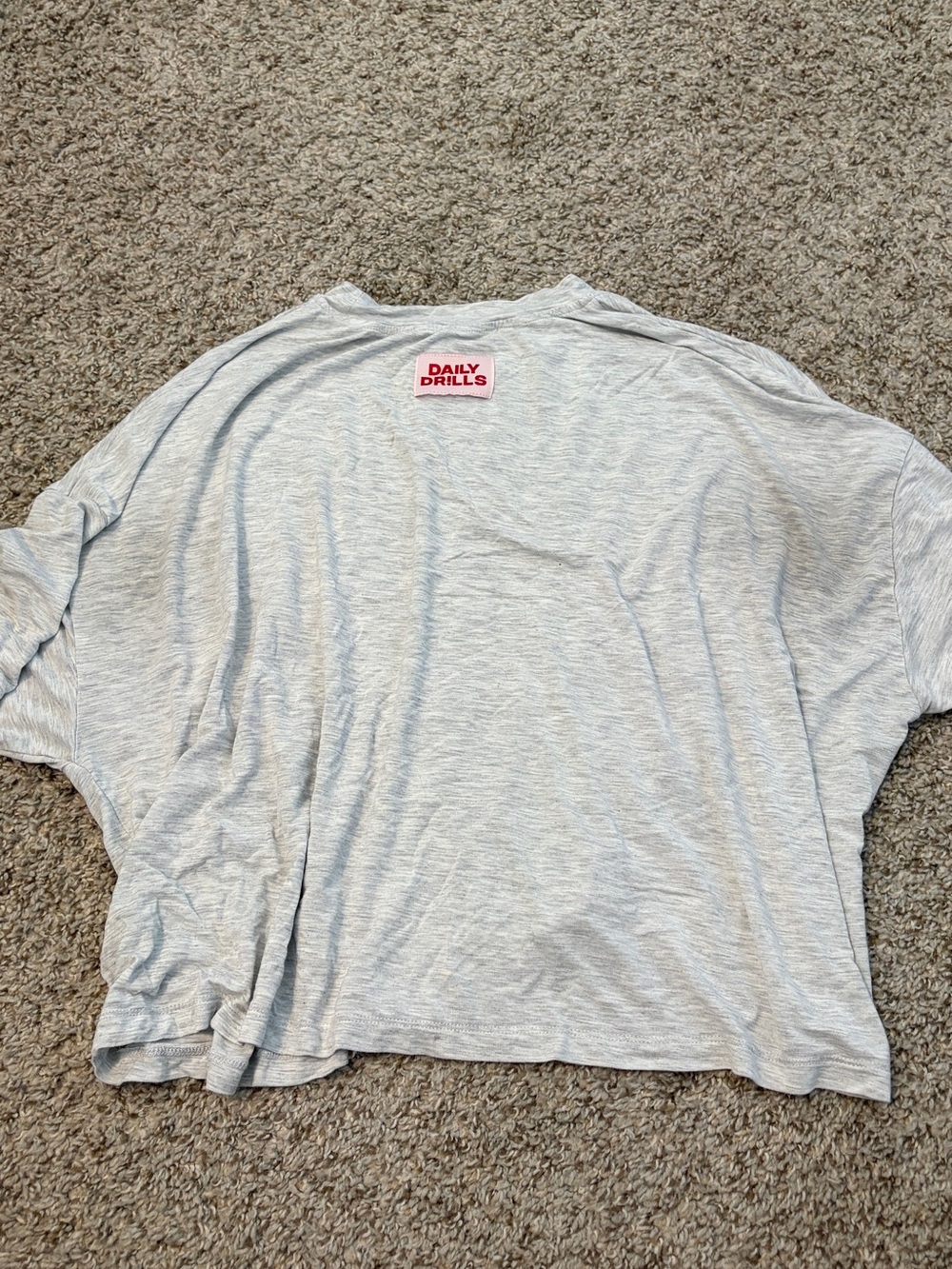 Daily Drills Light Heather Gray Relaxed Crop Tee